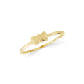14K Gold Butterfly Ring, Minimalist Solid Band, Dainty Everyday Ring, Simple Stacking Ring, Gift for Her
