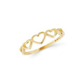 14K Gold Open Heart Ring, Heart Eternity Band, Romantic Stacking Ring, Dainty Love Ring, Gift for Her
