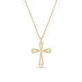14K Gold Open Lab Diamond Cross Necklace, Prong Set Cross Pendant, Modern Faith Charm, Gift for Her