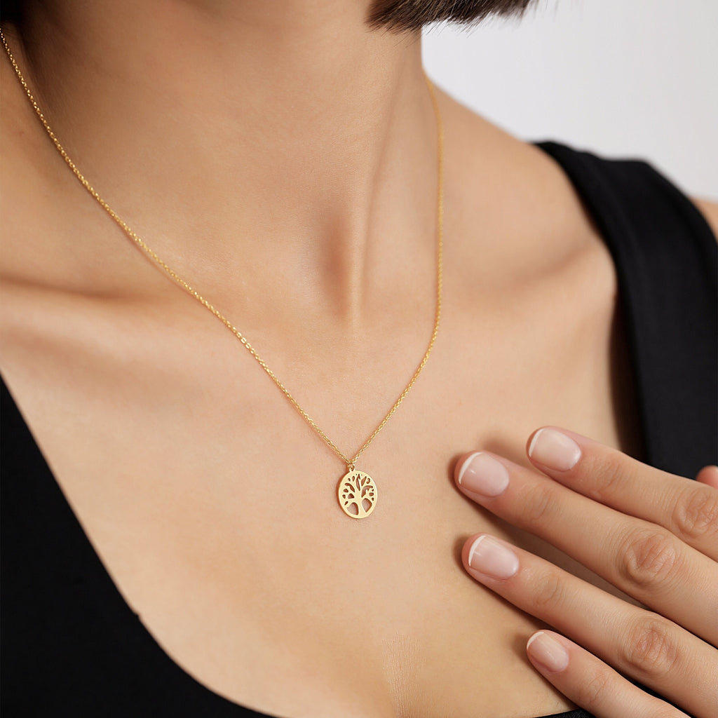 18K Gold Vermeil Tree of Life Necklace | Elegant Women's Jewelry
