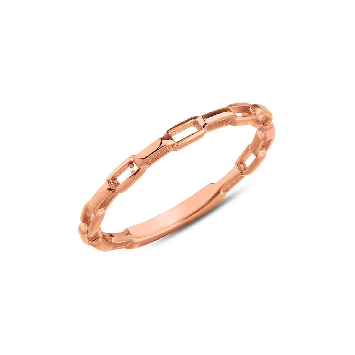 14K Gold Paperclip Chain Ring, Elongated Link Stacking Ring, Minimalist Band, Modern Everyday Ring, Gift for Her