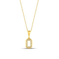 14K Gold Lab Diamond Octagon Necklace, Open Frame Emerald Cut Pendant, Sparkling Geometric Charm, Gift for Her