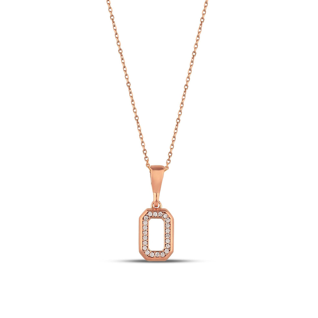 14K Gold Lab Diamond Octagon Necklace, Open Frame Emerald Cut Pendant, Sparkling Geometric Charm, Gift for Her
