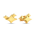 14K Gold Star Stud Earrings, Double Sparkle Compass Earrings, Celestial Statement Studs, Modern Everyday Jewelry, Gift for Her