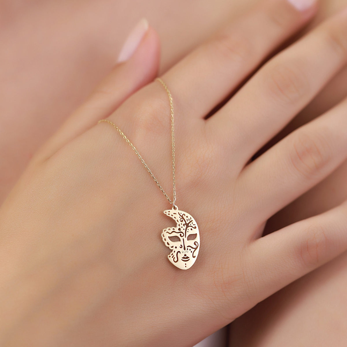 14K Gold Moon Face Necklace, Celestial Crescent Pendant, Engraved Man in the Moon Charm, Boho Necklace, Gift for Her