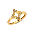 14K Gold Open Star Ring, Pave Lab Diamond Compass Ring, Sparkling Star Outline Ring, Celestial Statement Ring, Gift for Her