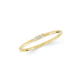 14K Gold Three Stone Ring, Dainty Lab Diamond Stacking Ring, Minimalist Thin Band, Delicate Everyday Ring, Gift for Her