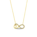 14K Gold Pave Infinity Heart Necklace, Lab Diamond Infinity Love Pendant, Eternal Love Charm, Gift for Her