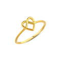 14K Gold Open Heart Ring, Knotted Heart Design, Dainty Love Ring, Minimalist Stacking Ring, Gift for Her