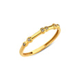 14K Gold Bar Bezel Ring, Segmented Lab Diamond Stacking Ring, Architectural Sparkle Ring, Modern Minimalist Ring, Gift for Her