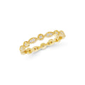 14K Gold Eternity Ring, Alternating Round Marquise Lab Diamond Band, Vintage Milgrain Stacking Ring, Antique Style Gift for Her