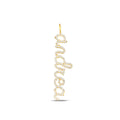 Personalized Script Letter Necklace - 10K 14K Solid Gold Lab Diamond Name Charm