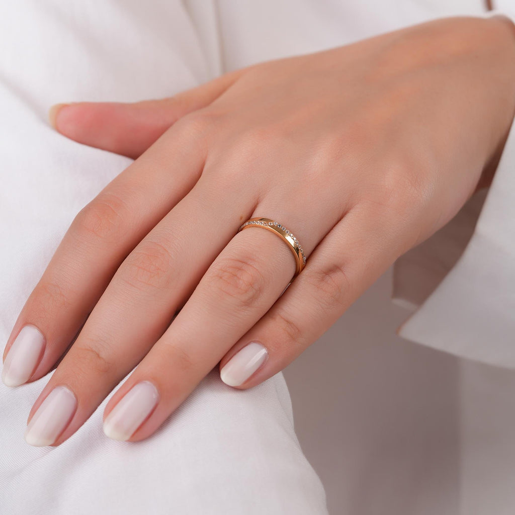 14K Gold Pave Lab Diamond Band, Classic Wedding Ring, Sparkling Eternity Style Band, Timeless Stacking Ring, Gift for Her