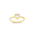 14K Gold Trillion Cut Birthstone Ring, Triangle Bezel Ring, Custom Color Gemstone Ring, Unique Solitaire, Gift for Her