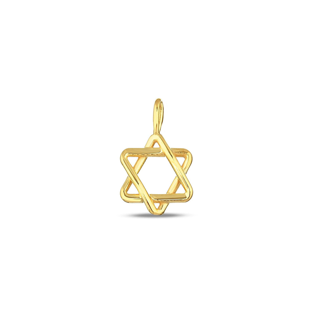 14K Gold Wire Star of David Charm, Delicate Jewish Star Pendant, Minimalist Faith Charm, Dainty Jewish Jewelry, Gift for Her