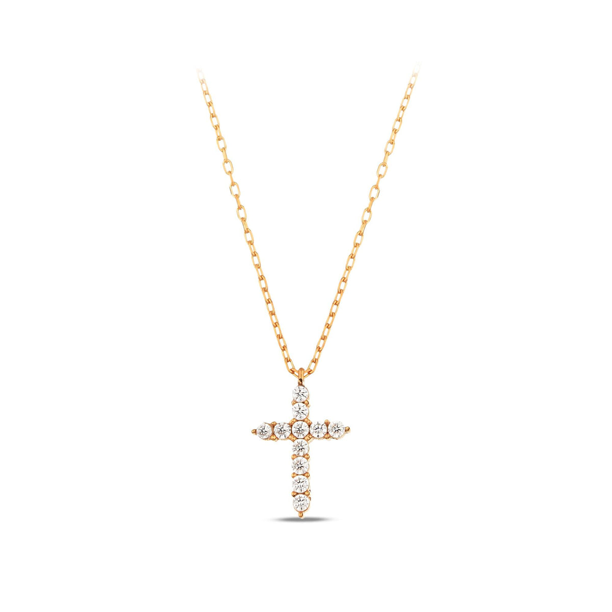 14K Gold Lab Diamond Cross Necklace, Pave Cross Pendant, Confirmation Baptism Gift, Christian Jewelry for Her