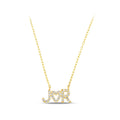 14K Gold Custom Initial Necklace, Lab Diamond Letter Heart Pendant, Personalized Couple Necklace, Gift for Her