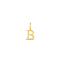14K Gold Letter Charm with Single Lab Diamond Accent, Solid Initial Pendant, Personalized Alphabet Charm A-Z, Dainty Letter Jewelry