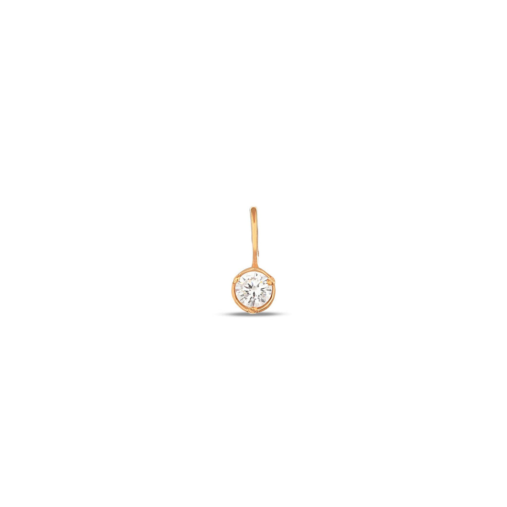 14K Gold Birthstone Charm, Round Bezel Gemstone Pendant, Custom Color Charm, Personalized Birth Month Jewelry, Gift for Her