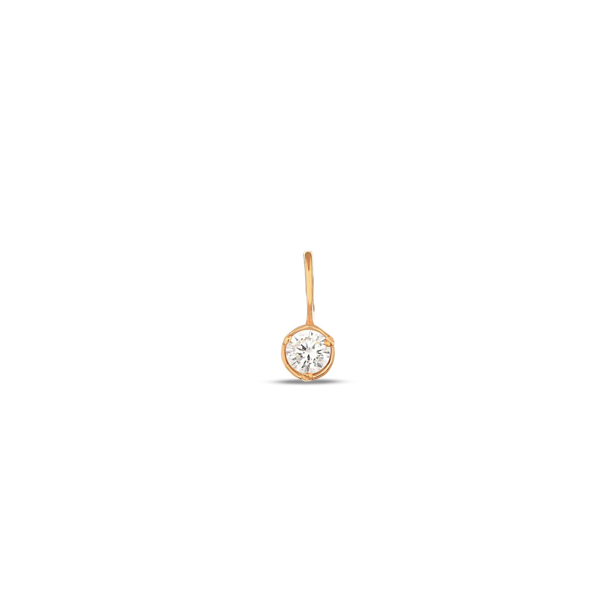 14K Gold Birthstone Charm, Round Bezel Gemstone Pendant, Custom Color Charm, Personalized Birth Month Jewelry, Gift for Her