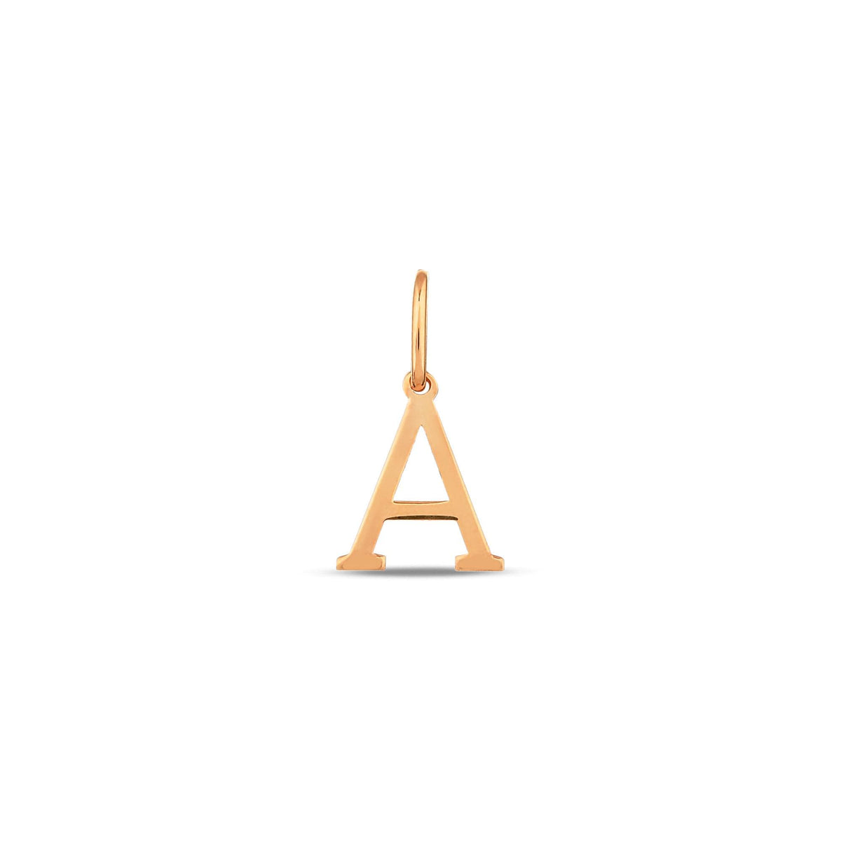 14K Solid Gold Letter Charm, Block Initial Pendant, Personalized Alphabet Charm A-Z, Classic Letter Jewelry, Gift for Her