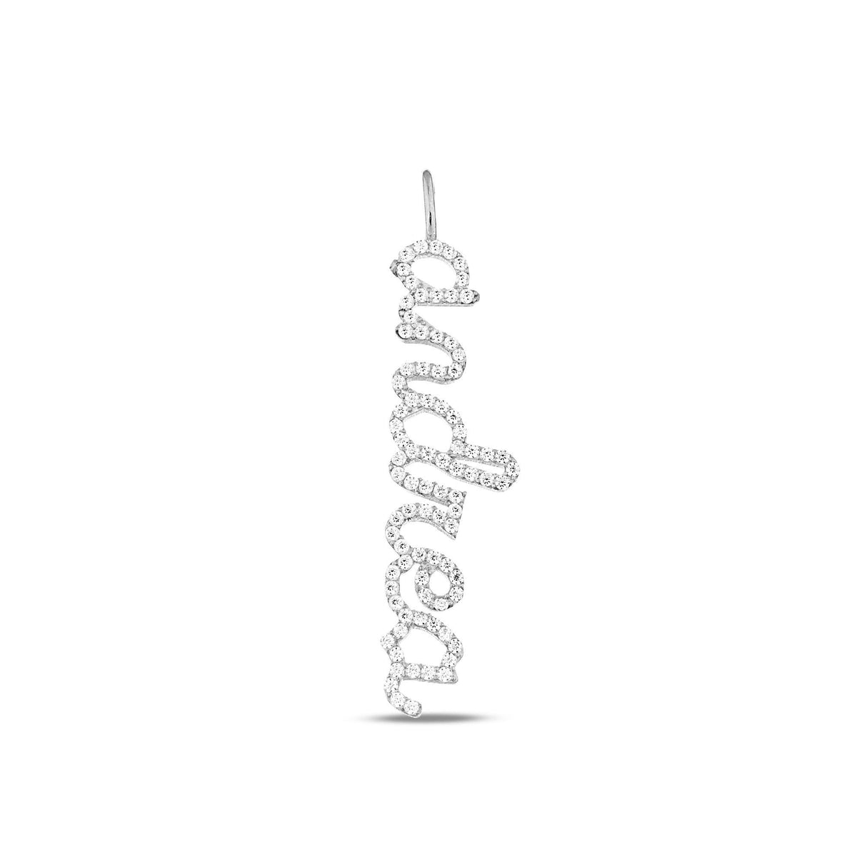 Personalized Script Letter Necklace - 10K 14K Solid Gold Lab Diamond Name Charm