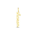 14K Solid Gold Script Name Charm, Vertical Name Pendant, Personalized Custom Name Charm, Classic Cursive Jewelry, Gift for Her