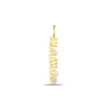 14K Gold Mama Charm, Vertical Script Pendant, New Mom Lab Diamond Accent Charm, Mother's Day Jewelry, Gift for Her