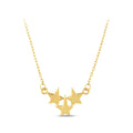 14K Gold Triple Star Necklace, Celestial Star Cluster Pendant, Dainty Minimalist Charm, Gift for Her