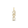 14K Gold Two Initial Heart Charm, Pave Lab Diamond Couples Pendant, Custom Letters with Heart, Personalized Love Charm, Gift for Her