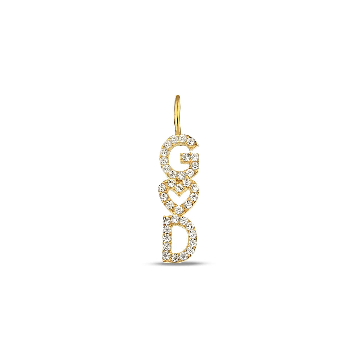 14K Gold Two Initial Heart Charm, Pave Lab Diamond Couples Pendant, Custom Letters with Heart, Personalized Love Charm, Gift for Her