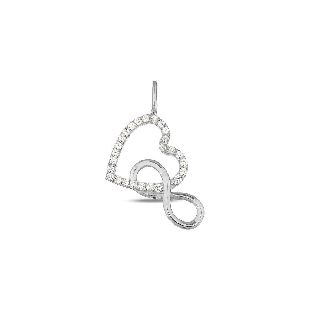 14K Gold Heart Infinity Charm, Pave Lab Diamond Love Pendant, Eternal Love Symbol Charm, Romantic Layering Jewelry, Gift for Her