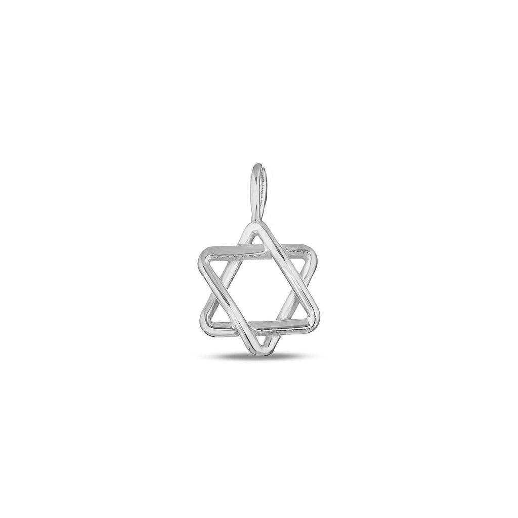14K Gold Wire Star of David Charm, Delicate Jewish Star Pendant, Minimalist Faith Charm, Dainty Jewish Jewelry, Gift for Her