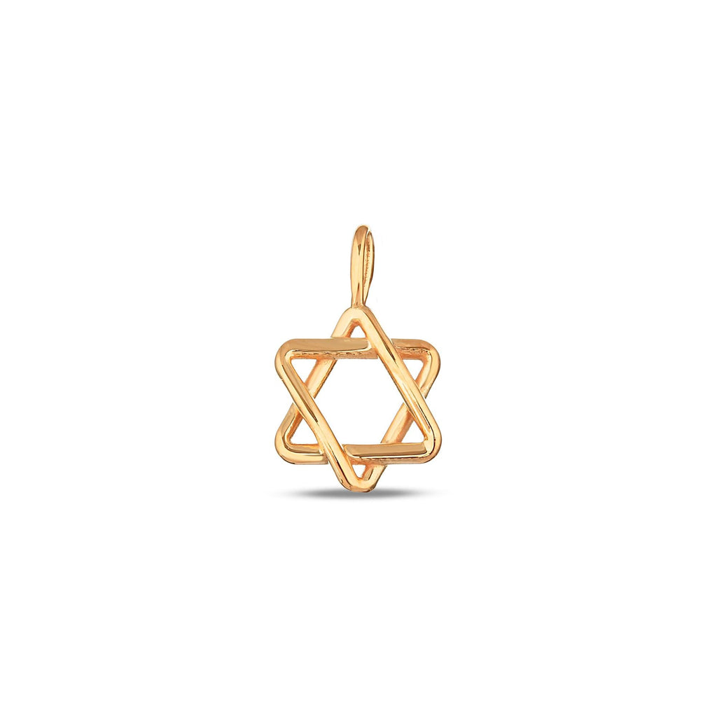 14K Gold Wire Star of David Charm, Delicate Jewish Star Pendant, Minimalist Faith Charm, Dainty Jewish Jewelry, Gift for Her