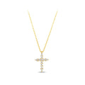 14K Gold Lab Diamond Cross Necklace, Pave Cross Pendant, Confirmation Baptism Gift, Christian Jewelry for Her