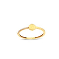 14K Gold Hexagon Ring, Geometric Pave Lab Diamond Ring, Minimalist Stacking Ring, Modern Solid Gold Ring, Gift for Her
