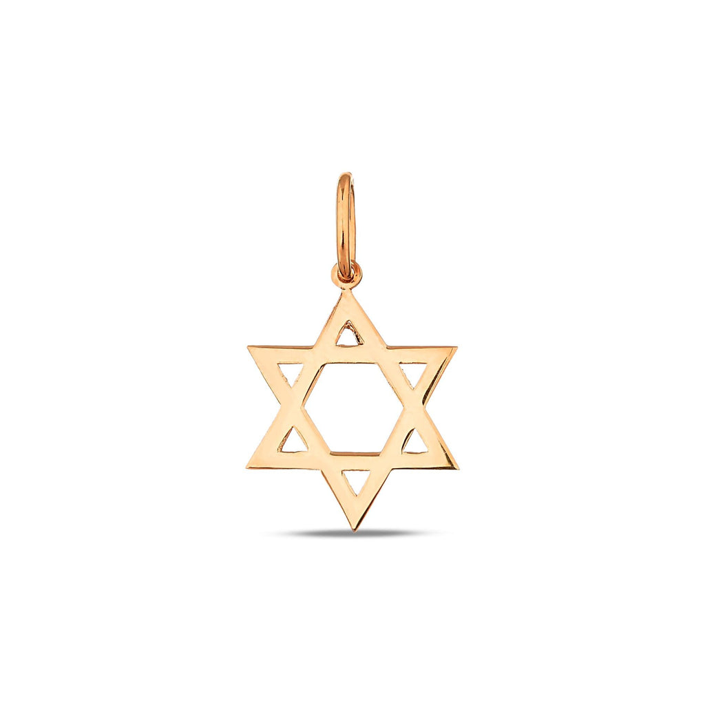 14K Solid Gold Star of David Charm, Jewish Star Pendant, Classic Faith Charm, Timeless Jewish Jewelry, Gift for Her
