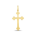 14K Solid Gold Budded Cross Charm, Trefoil Cross Pendant, Orthodox Style Faith Charm, Baptism Confirmation Gift, Gift for Her