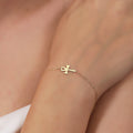 14K Gold Cross Bracelet, Delicate Chain Bracelet with Cross Charm, Minimalist Faith Bracelet, Dainty Layering Jewelry