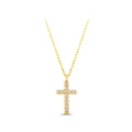 14K Gold Bezel Set Cross Necklace, Bold Lab Diamond Cross Pendant, Statement Faith Jewelry Gift