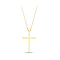 14K Gold Plain Cross Necklace, Solid Gold Cross Pendant, Simple Faith Jewelry, Unisex Gift for Him Her