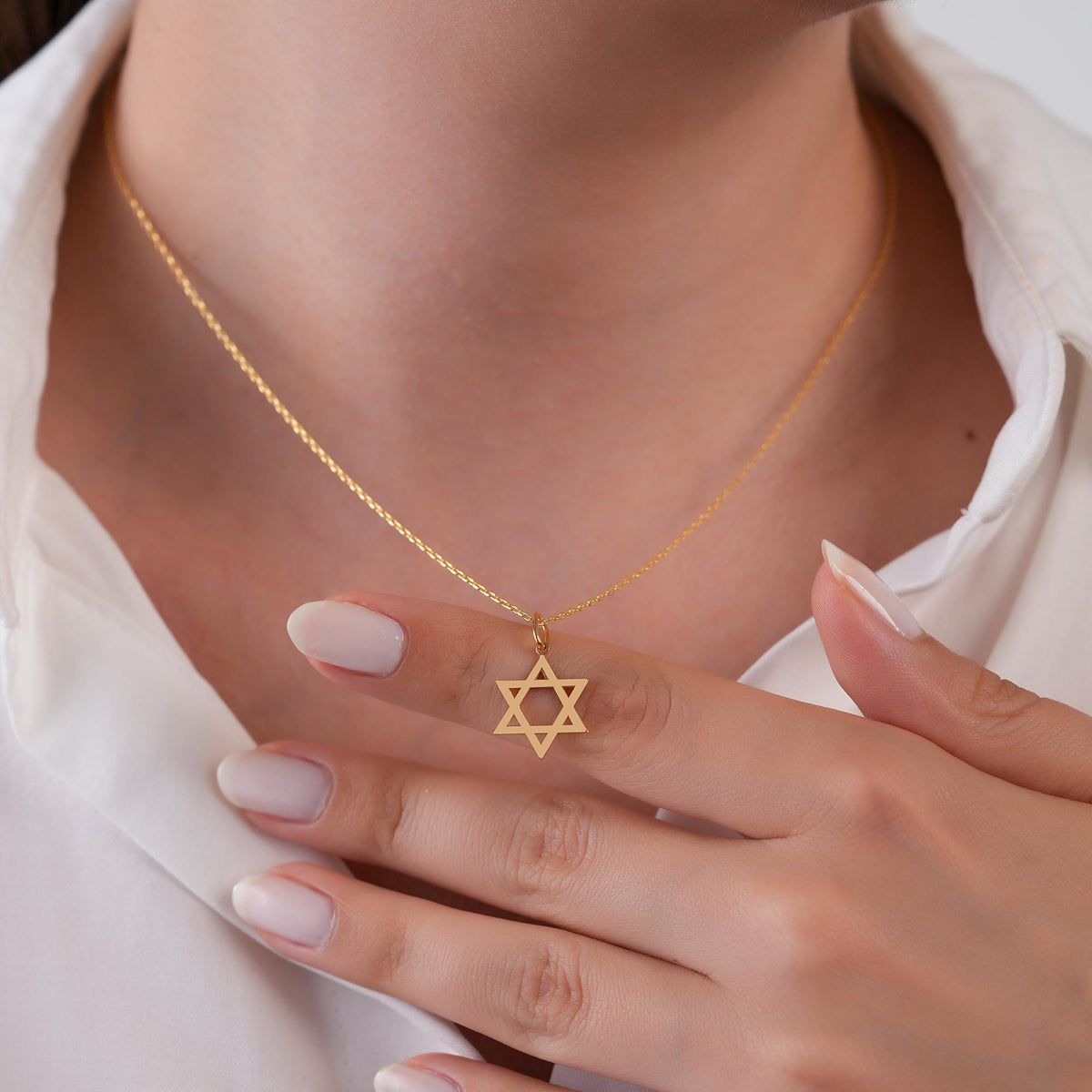 14K Solid Gold Star of David Charm, Jewish Star Pendant, Classic Faith Charm, Timeless Jewish Jewelry, Gift for Her