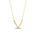 18K Gold Vermeil Diamond Necklace, Initial V Necklace, Zircon Letter Pendant, Dainty Personalized Necklace, Gift for Her
