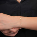 14K Gold Cross and Virgin Mary Bracelet, Religious Medallion Chain Bracelet, Catholic Faith Jewelry, Delicate Gift for Her