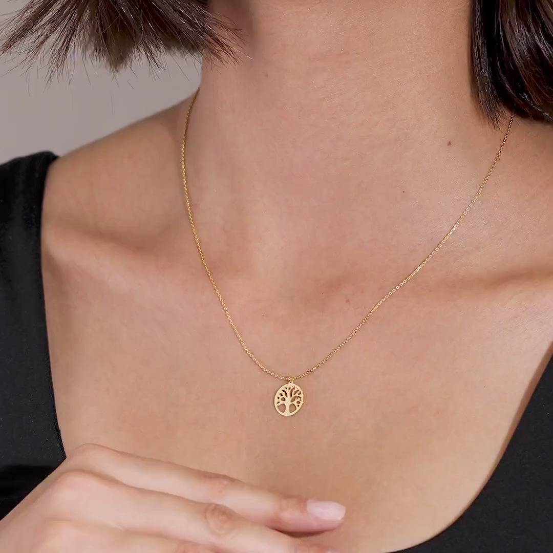 18K Gold Vermeil Tree of Life Necklace | Elegant Women's Jewelry
