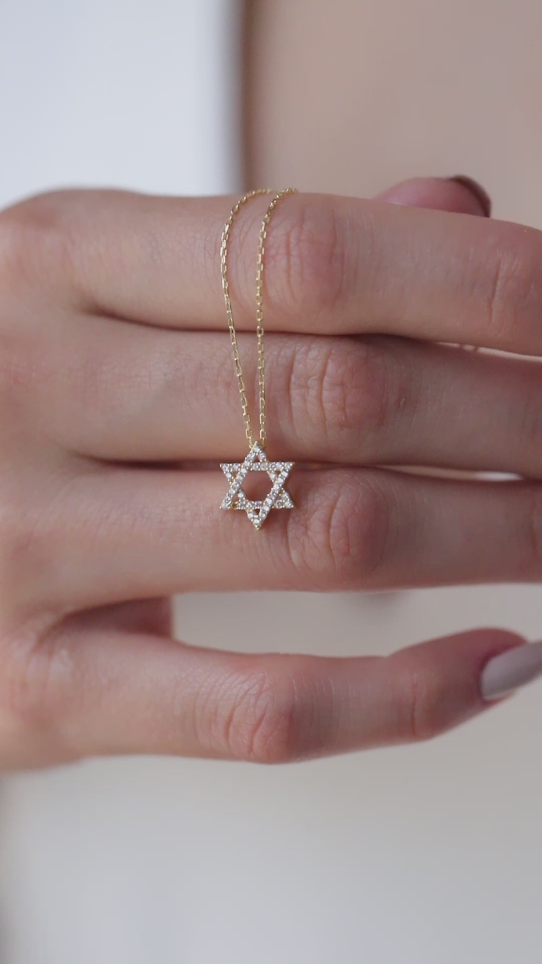 14K Gold Pave Star of David Necklace, Lab Diamond Jewish Star Pendant, Sparkling Statement Charm, Gift for Her