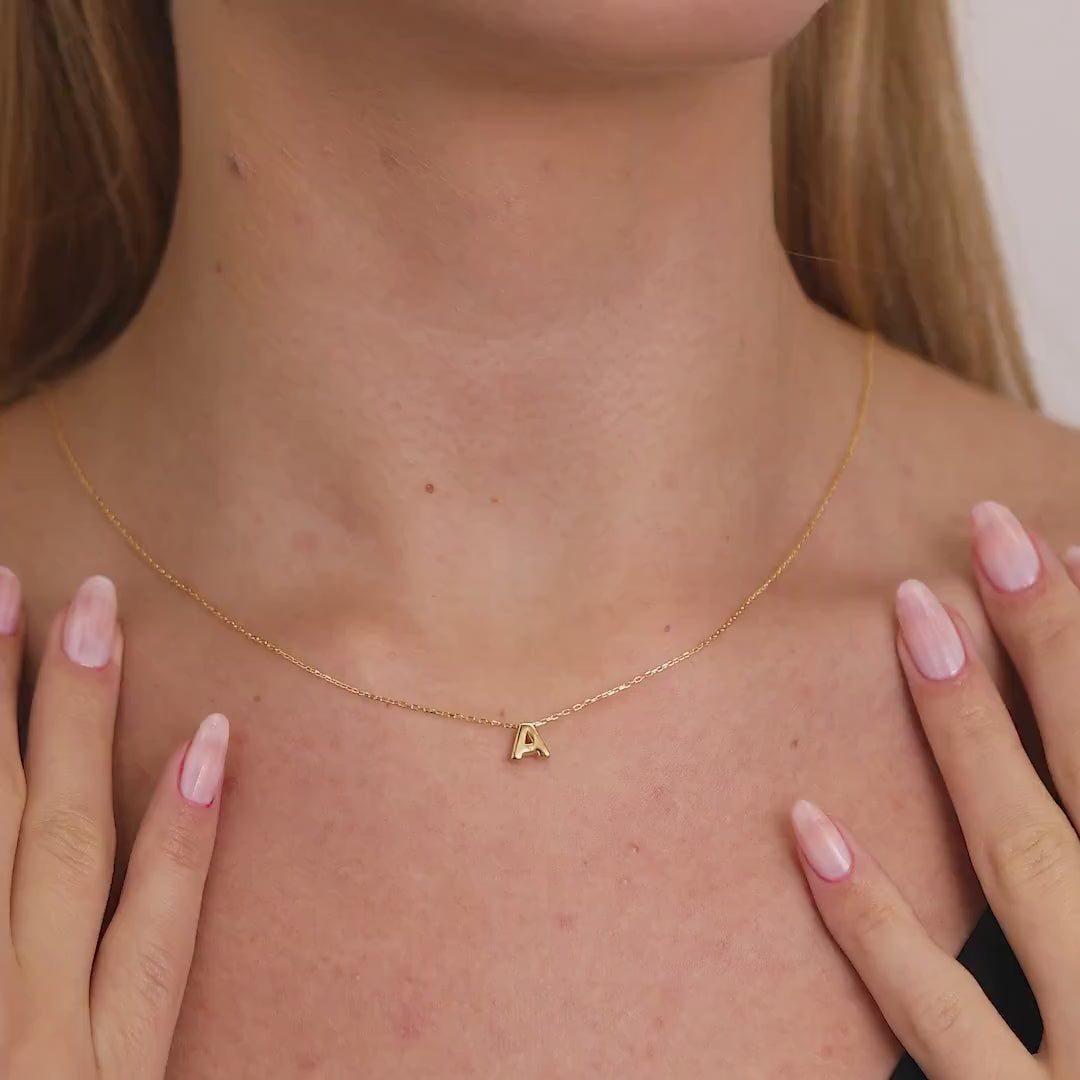 18K Gold Vermeil Initial Necklace: Personalized Letter Jewelry