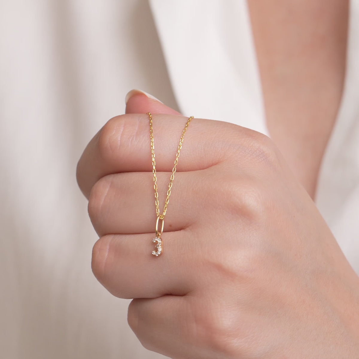14K Gold Lab Diamond Number Charm, Pave Digit Pendant, Personalized Number Charm 0-9, Custom Numeral Jewelry, Gift for Her