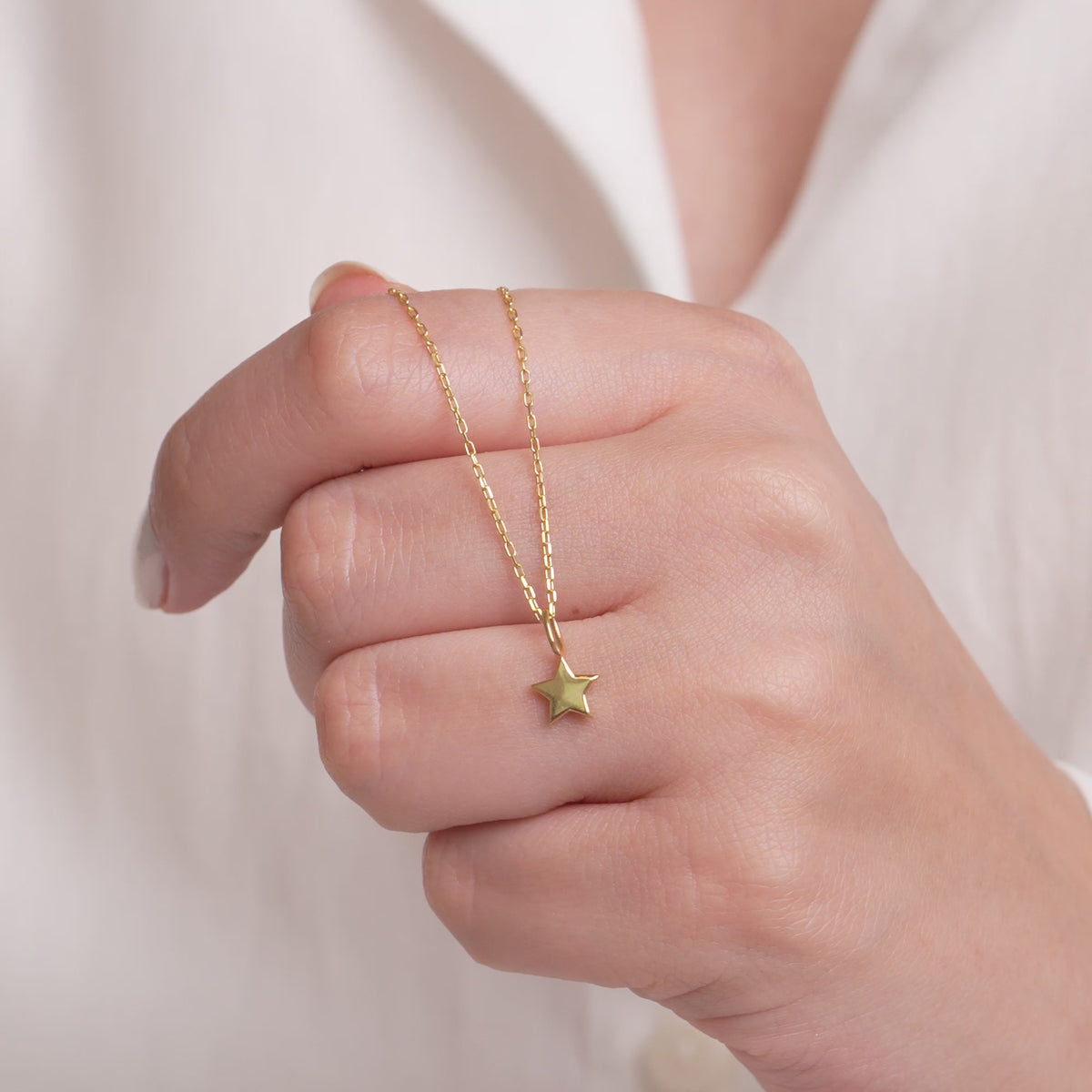 14K Solid Gold Star Charm, Classic Five Point Star Pendant, Minimalist Celestial Charm, Simple Layering Charm, Gift for Her